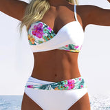Kontrastierender Gedruckter Bikini-Bralette