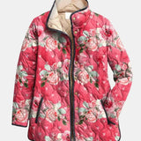 Freya | Charmante rosa Blumenmuster Steppjacke