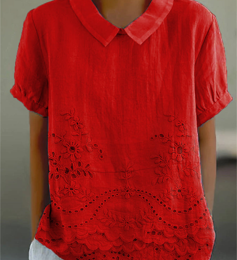 Lily | Floral Besticktes Hemd