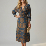 Lune | Natürliches Wickel-Midi-Kleid