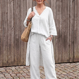 Onyx | Lockeres Tunika-Oberteil mit weitem Hosen-Set