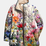 Kaia | Charmante Vintage Blumenmuster Steppjacke