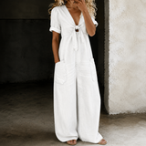Soleil Denim Jumpsuit mit weitem Bein