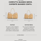 Mayfair Media Tasche aus Leder und Raphia Creme