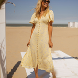 Soleil Drape Midi Kleid