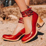 Sienna Triple-Buckle Leder Absatz