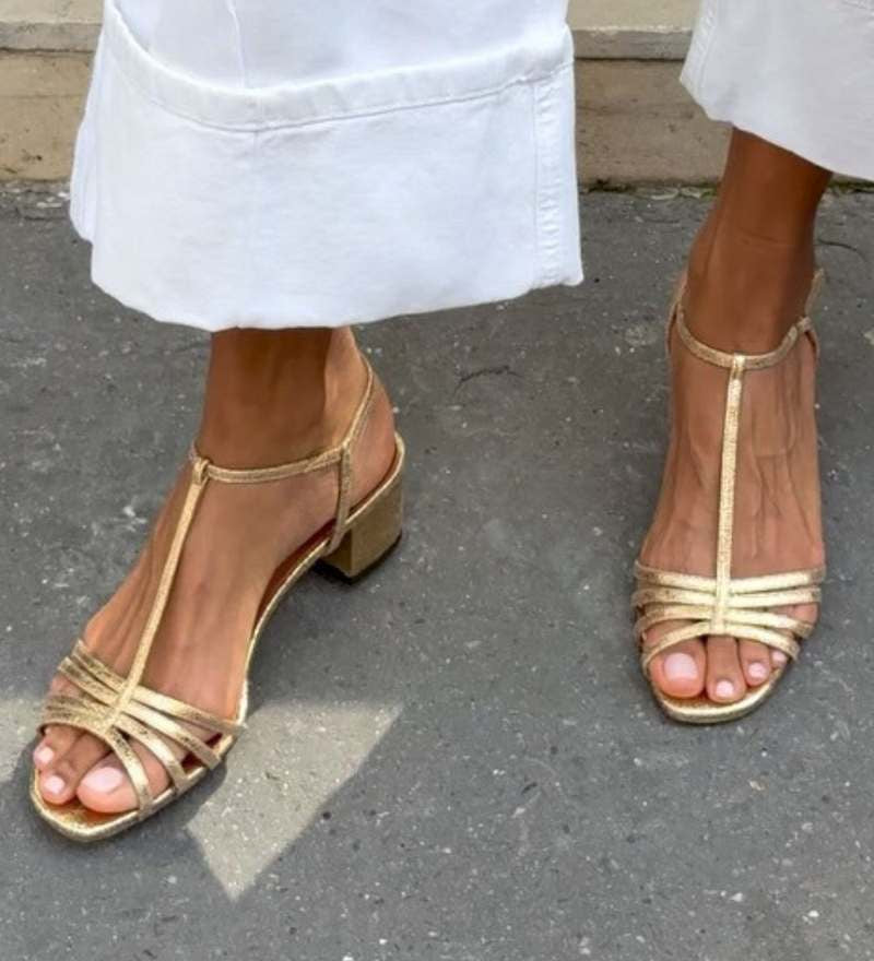 Allegra | Elegante Goldsandalen für den Alltag