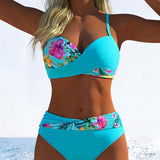 Kontrastierender Gedruckter Bikini-Bralette