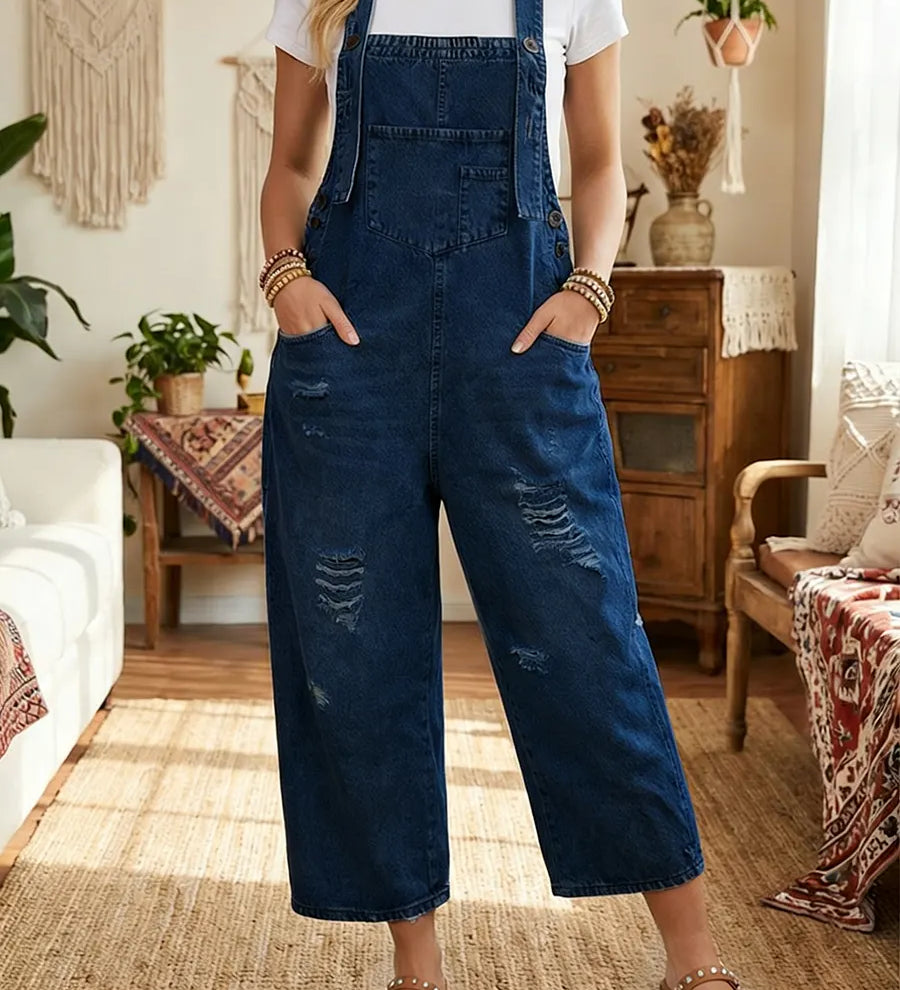 Aurevia™ | Latzhose aus Denim mit Vintage-Look