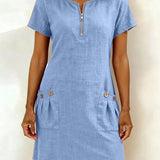 Baumwollkleid mit Reißverschluss
