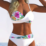 Kontrastierender Gedruckter Bikini-Bralette