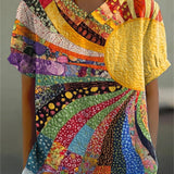 Lila | Sunburst Patchwork-Shirt