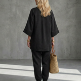 Georgiana | V-Ausschnitt Tunika mit Gathered Hose Set
