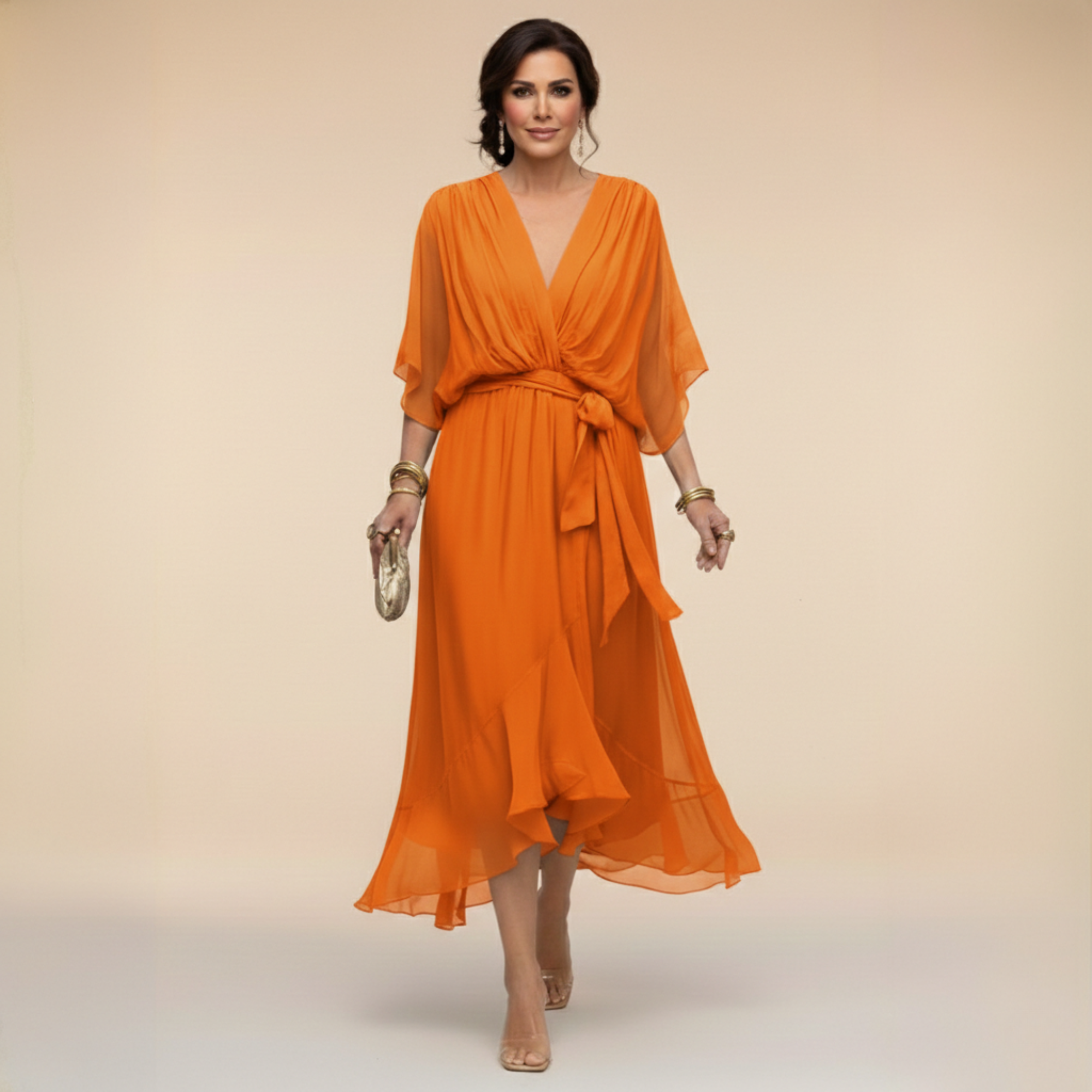 Monica | V-Ausschnitt Kleid