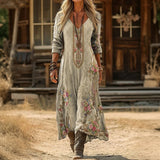 Isla - Vintage-inspiriertes langärmliges Freizeitkleid