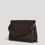 Braid Tasche aus Leder und Rafia Limited Edition Testa di Moro