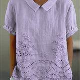 Lily | Floral Besticktes Hemd