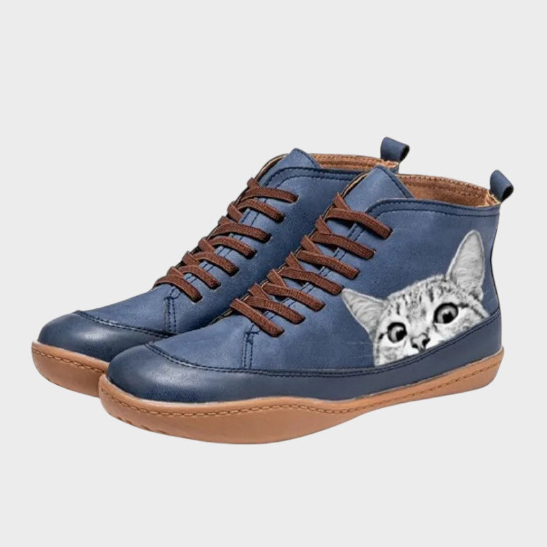 Hazel - Katzenliebhaber Kunstleder Stiefel
