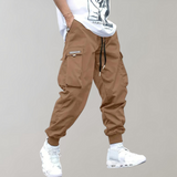 Herren Cargo Jogginghose – Lila Streetwear-Hose mit Reißverschlusstaschen & Bündchen