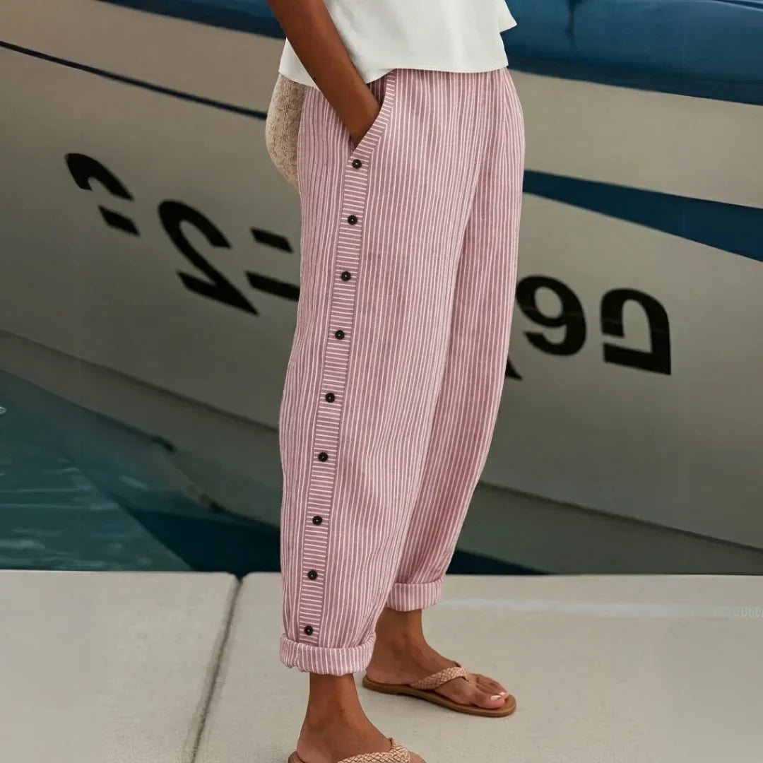 Portofino Leinen Gestreifte Hose