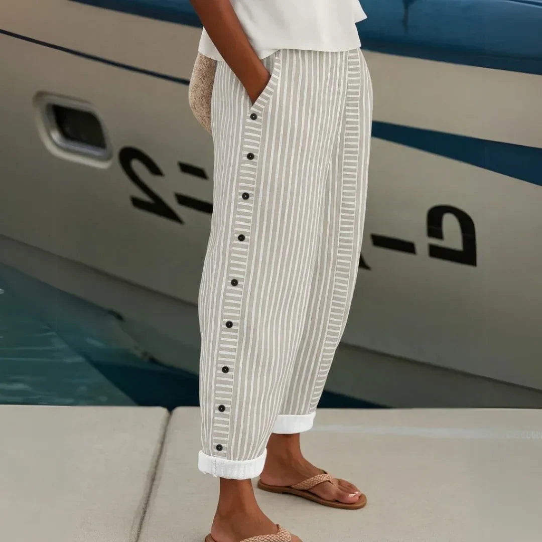 Portofino Leinen Gestreifte Hose