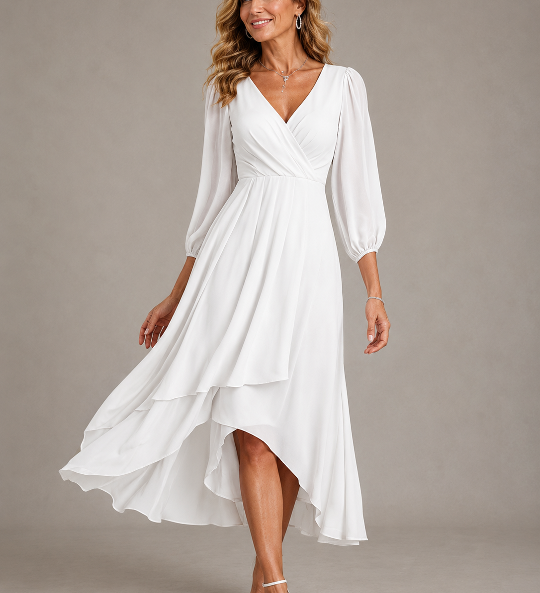 Mia™ | Elegantes V-Ausschnitt Langkleid