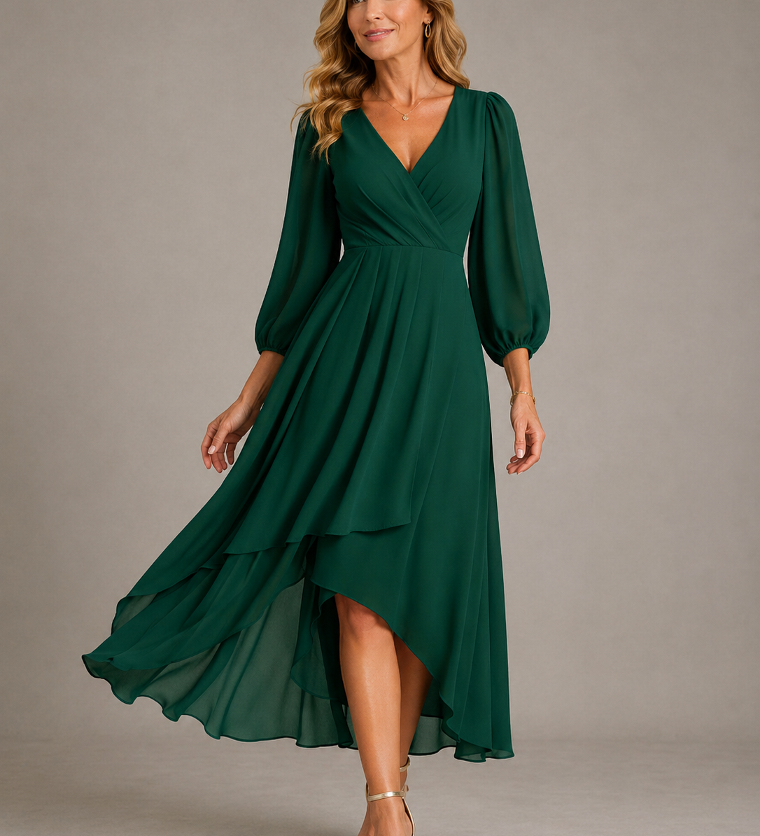 Mia™ | Elegantes V-Ausschnitt Langkleid