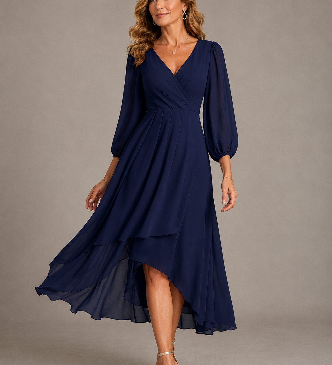 Mia™ | Elegantes V-Ausschnitt Langkleid