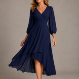 Mia™ | Elegantes V-Ausschnitt Langkleid