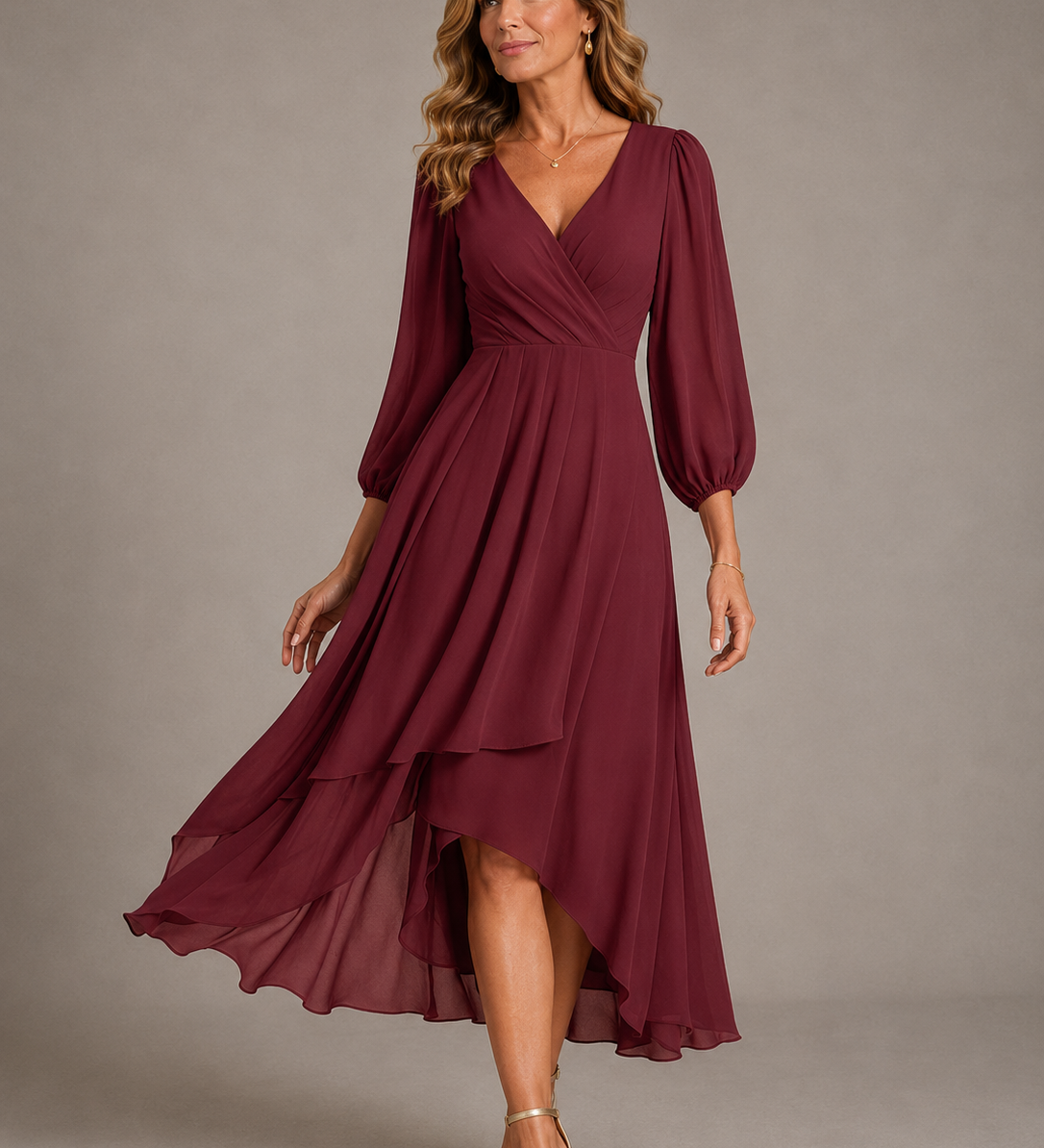 Mia™ | Elegantes V-Ausschnitt Langkleid