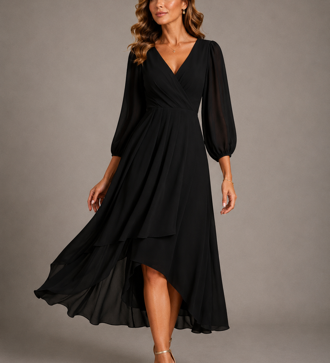Mia™ | Elegantes V-Ausschnitt Langkleid