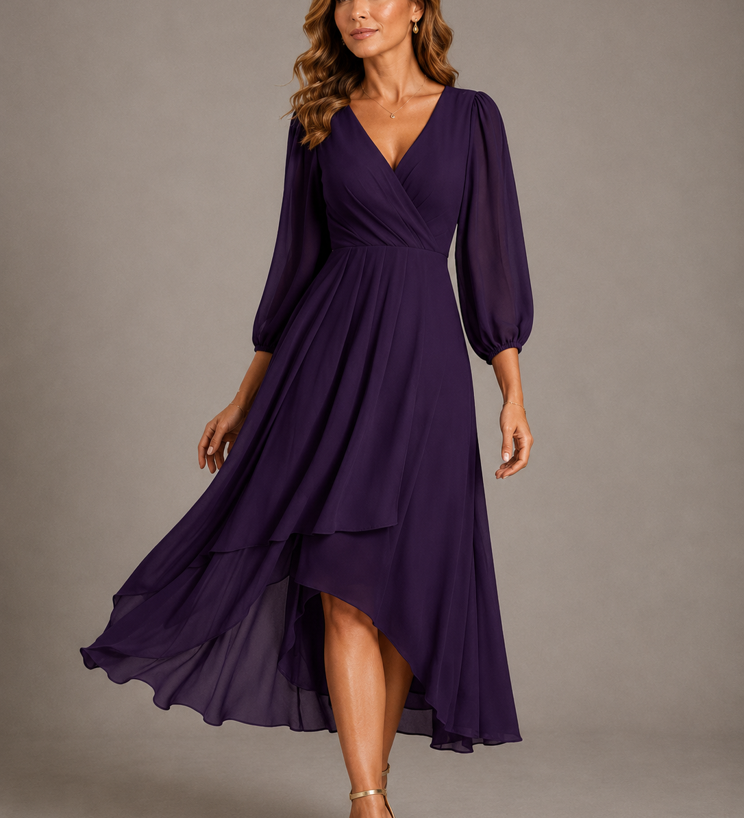 Mia™ | Elegantes V-Ausschnitt Langkleid