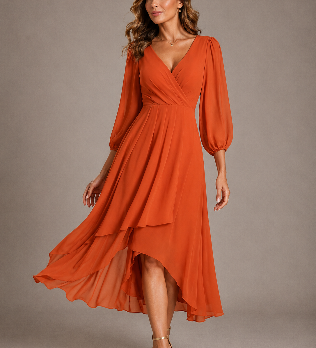 Mia™ | Elegantes V-Ausschnitt Langkleid