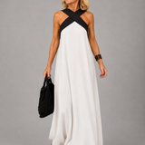 Velora™ | Cross Elegance Maxikleid