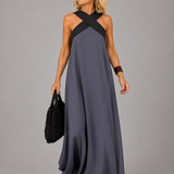 Velora™ | Cross Elegance Maxikleid