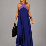Velora™ | Cross Elegance Maxikleid