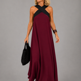 Velora™ | Cross Elegance Maxikleid
