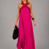 Velora™ | Cross Elegance Maxikleid