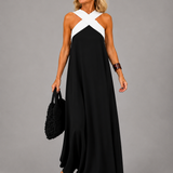 Velora™ | Cross Elegance Maxikleid