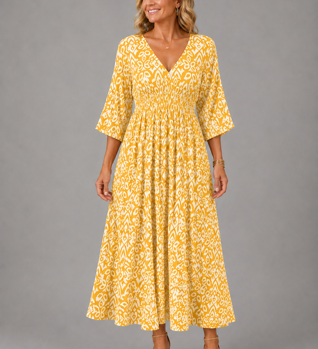 Althea™ | Bohemian Flow Midi Kleid
