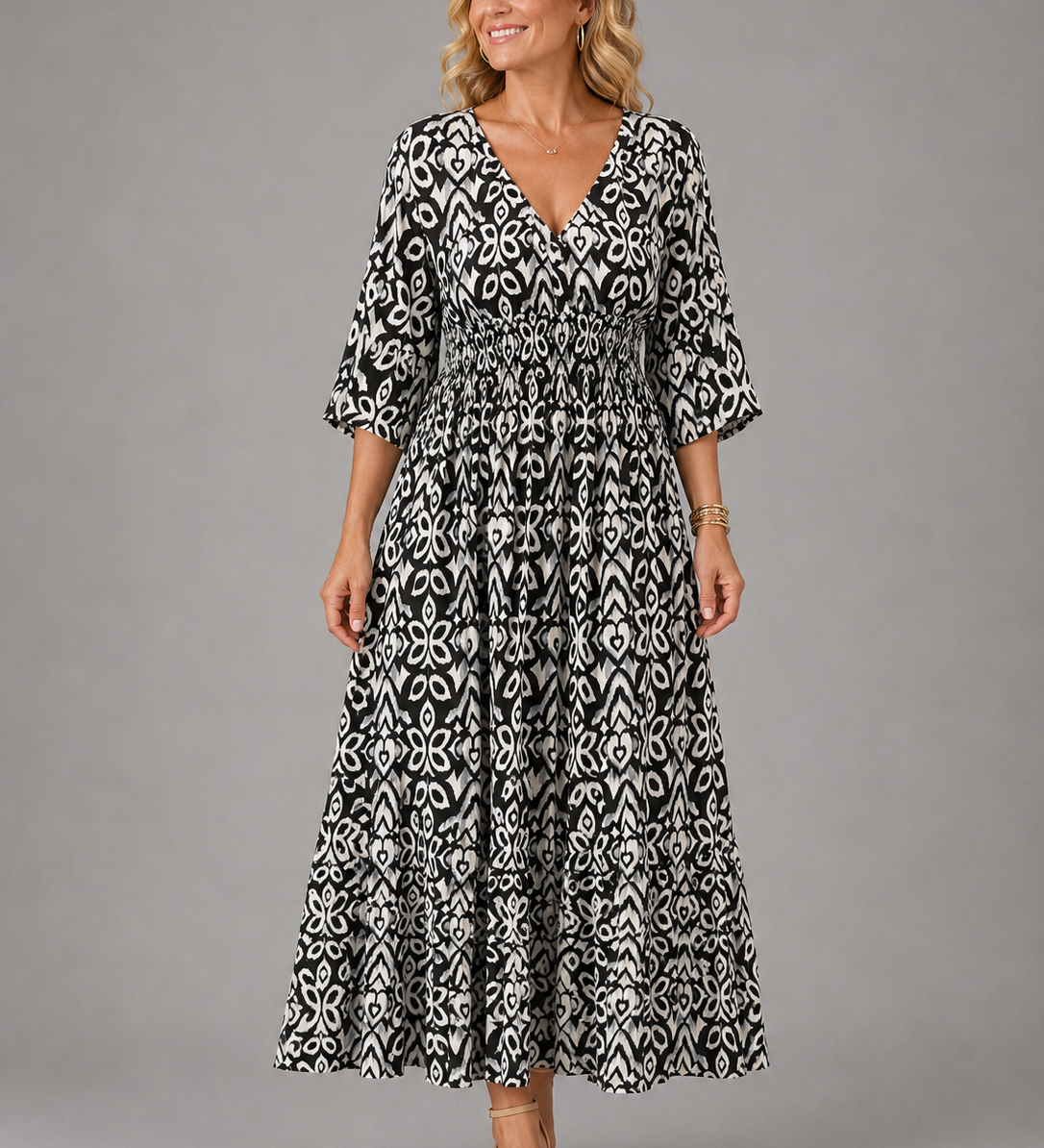 Althea™ | Bohemian Flow Midi Kleid