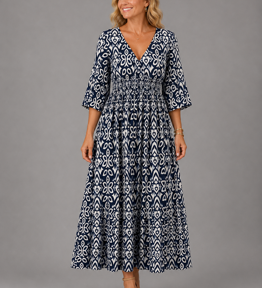 Althea™ | Bohemian Flow Midi Kleid
