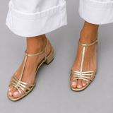 Allegra | Elegante Goldsandalen für den Alltag