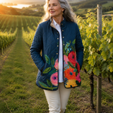 Amaya | Vintage Blumenmuster Steppjacke