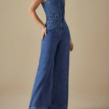 Celia™ | Jeansoverall mit U-Ausschnitt