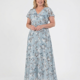 Ismeria | Florales Chiffon Maxikleid