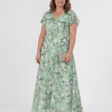 Ismeria | Florales Chiffon Maxikleid