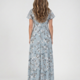 Ismeria | Florales Chiffon Maxikleid