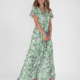 Ismeria | Florales Chiffon Maxikleid