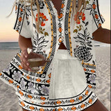Irella™ | Leinen-Shorts-Set mit Blumen-Print